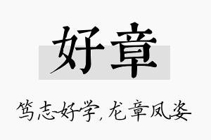 好章名字的寓意及含义