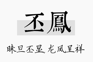 丕凤名字的寓意及含义