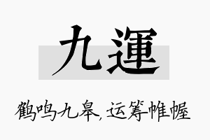 九运名字的寓意及含义