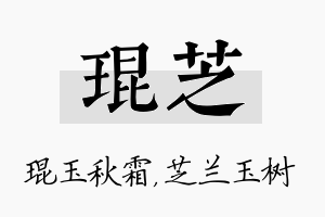 琨芝名字的寓意及含义