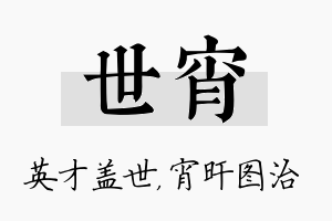 世宵名字的寓意及含义