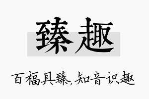 臻趣名字的寓意及含义