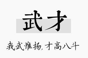 武才名字的寓意及含义