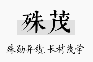 殊茂名字的寓意及含义