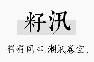 籽汛名字的寓意及含义