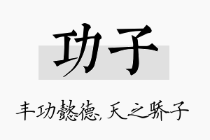 功子名字的寓意及含义