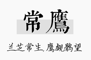 常鹰名字的寓意及含义