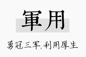 军用名字的寓意及含义