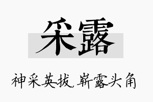 采露名字的寓意及含义