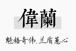 伟兰名字的寓意及含义