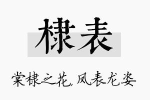 棣表名字的寓意及含义