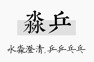 淼乒名字的寓意及含义