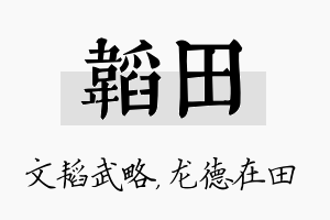 韬田名字的寓意及含义