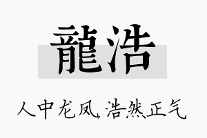 龙浩名字的寓意及含义