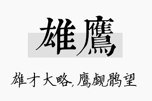 雄鹰名字的寓意及含义