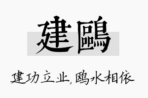 建鸥名字的寓意及含义