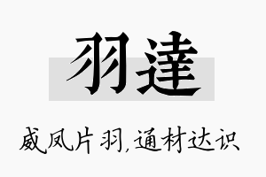 羽达名字的寓意及含义