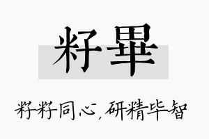 籽毕名字的寓意及含义