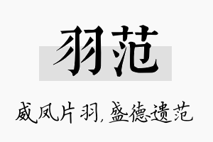 羽范名字的寓意及含义