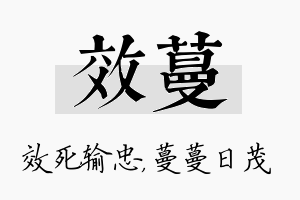 效蔓名字的寓意及含义