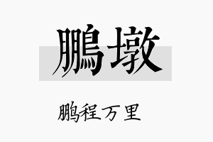 鹏墩名字的寓意及含义