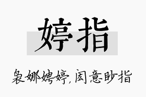 婷指名字的寓意及含义