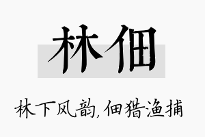 林佃名字的寓意及含义