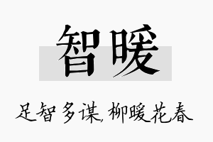 智暖名字的寓意及含义