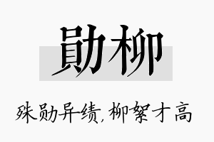 勋柳名字的寓意及含义