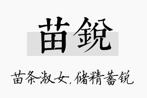 苗锐名字的寓意及含义