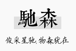 驰森名字的寓意及含义