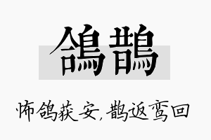 鸽鹊名字的寓意及含义