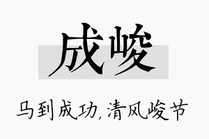 成峻名字的寓意及含义