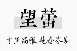 望蕾名字的寓意及含义