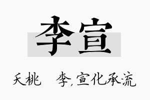 李宣名字的寓意及含义