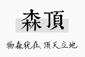 森顶名字的寓意及含义