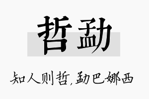 哲勐名字的寓意及含义