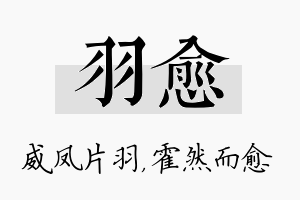 羽愈名字的寓意及含义