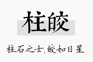 柱皎名字的寓意及含义