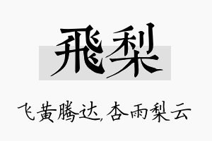 飞梨名字的寓意及含义