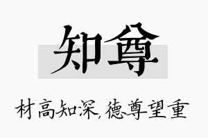 知尊名字的寓意及含义