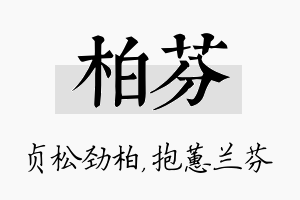 柏芬名字的寓意及含义