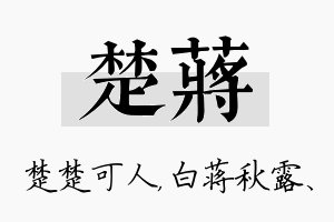 楚蒋名字的寓意及含义