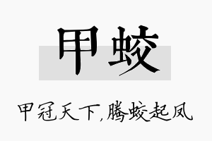 甲蛟名字的寓意及含义