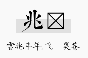 兆翀名字的寓意及含义