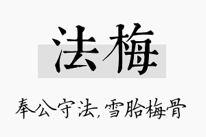 法梅名字的寓意及含义