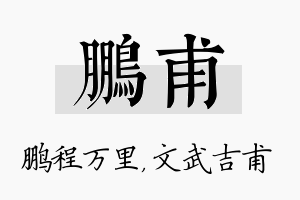 鹏甫名字的寓意及含义