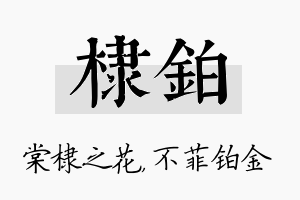 棣铂名字的寓意及含义