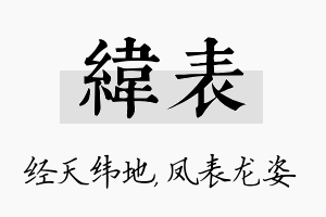 纬表名字的寓意及含义