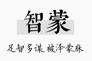 智蒙名字的寓意及含义